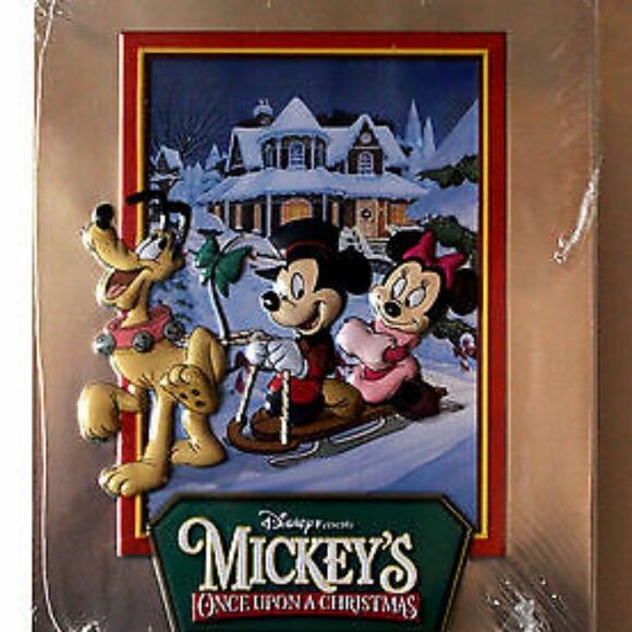 Disney Once Upon A Christmas DVD Tin & Large 18" Velvet Mickey Plush Gift Set - Picture 9 of 13
